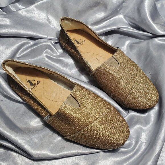 CORKYS metallic gold flats SUES SZ 10 - Picture 2 of 4